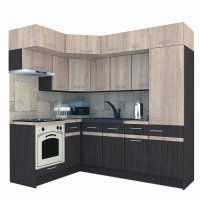 Bucatarie de Colt BIG GENA NEW DR. 160-230, Wenge / Stejar Sonoma